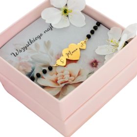   Zapestnica za mamo z gravuro srca, personalizacija črk, kot jekleno darilo