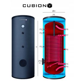   Grelnik rezervoarja toplotna črpalka CUBION 300L dvojna tuljava 3,71 m2 HPD