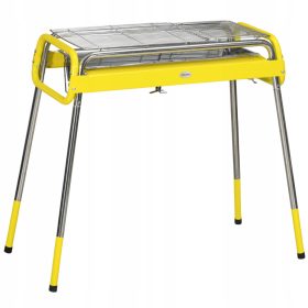    Zložljiv turistični žar z dvema rešetkama, ploščo za žar, odstranljivim pladnjem