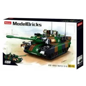   Sluban Model Bricks B0839 Leopard Tank 766 kosov + certifikat 'Super Bricks Constructor'