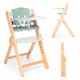 Leseni stolček za hranjenje za otroke Drömmer, zelena opora za noge