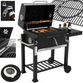    VRTNI ŽAR NA OGLJE VELIKA BBQ LITOŽELEZNA MREŽA PRIMAVEO MAJESTAT + PODLOGA