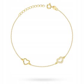 Srebrna zapestnica s srčki in kamenčki pr. 925