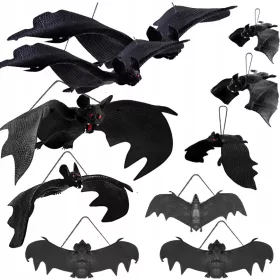    REALISTIČNI GUMIJASTI DEKORACIJSKI NETOPIJ 10 KOSOV HALLOWEEN RAZLIČNE VELIKOSTI