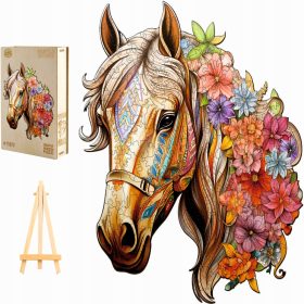    VELIKA LESENA SESTAVKA KONJ 270 DELOV ČUDOVITA KOBILA V LESENI ŠKATLI