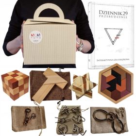   LOGIČNA ŠKATLA ZA UGANKE - Velik komplet sestavljank s knjigo, idealno darilo za vse priložnosti