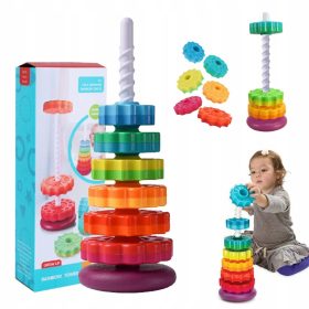 Twisted Stacking Tower Rainbow Spiral Toy Pyramid