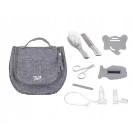   Higienski set Thermobaby z kozmetično torbico za dojenčke, 9 kosov, siv