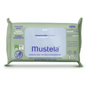   MUSTELA Naravni kompostni vlažilni robčki za dojenčke, 60 kosov