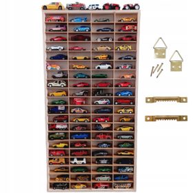   Vzmetna stojala za lesene police s 80 pregradami - Najboljša izbira za organizacijo vaše zbirke avtomobilčkov!