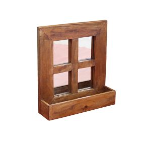   Rustična stenska polica za rože - Retro stojalo za rože za zelišča in sukulentne rastline, 40x35 cm