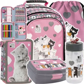   PUNČKA 5-delni komplet šolskega nahrbtnika Cleo i Frank za deklice
