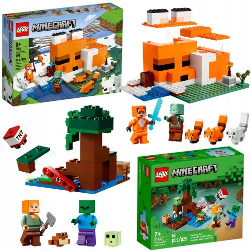 LEGO Minecraft Siedlisko lisov 21178 + LEGO Minecraft Prigoda na mokradlach 21240