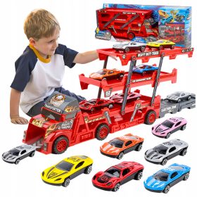   TIR LAWETA AUTKA Z WYRZUTNIĄ CIĘŻARÓWKA 6 SAMOCHODZIKÓW RESORAKI ZESTAW
