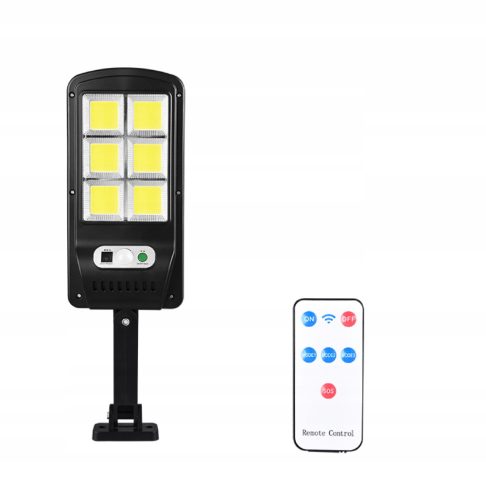 Sončna ulična svetilka 200 W 2240 lm z 120 COB LED diodami, z zmogljivim panelom za hitro polnjenje. Idealna za osvetlitev zunanjih prostorov brez potrebe po električnih napeljavah. Sveti s 100 % moči