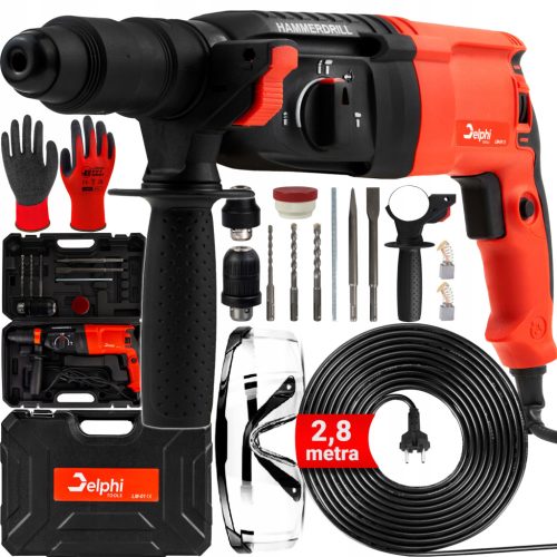 Delphi PowerPlus 2600 W vrtalno kladivo SDS+ z udarcem in 2,8 m kablom