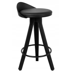   Tabure King Home, eleganten barski stol, umetno usnje, 75 cm črn