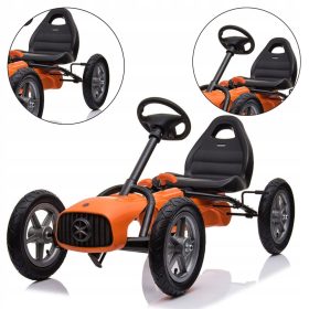    BABY MIX BUGGY GO KART S PEDALI VELIK, VZDRŽLJIV DO 50KG, ORANŽEN