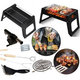    ZLOŽLJIV TURISTIČNI ŽAR ZA KAMPIRANJE BBQ PRENOSNO OGLJE ZA KAMPIRANJE NA VRT