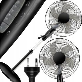   Elitehoff E 6998 elegantni črni stojni ventilator s prilagodljivim delovanjem