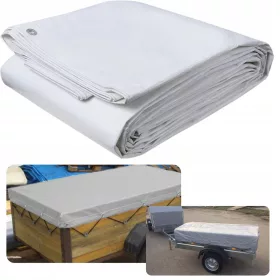   Vodoodporna večnamenska bela prekrivna ponjava 4x5m z aluminijastimi obročki