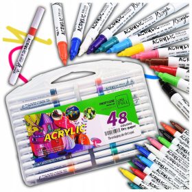   MARKERJI AKRILNI MARKERJI ZA PISANJE IN RISANJE NA OBLEKAH IN KAMNU, 0,7 mm, 48 kosov