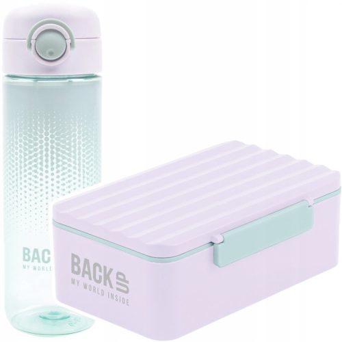 Rezervna steklenica za vodo 600 ml + premični predal za kosilo VIOLET BackUp