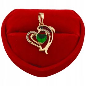   Zlata verižica s srcem iz smaragda delfina in diamantnim očesom