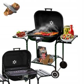  VRTNI ŽAR NA OGLJE S POKROVOM VL02 ČRN