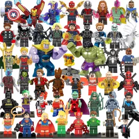   48 superjunakov, gradnikov Marvel Spiderman Deadpool Hulk Venom THANOS
