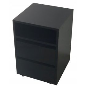   KONTENEREK ZA PISALNO MIZO OMARA S PREDALI NA KOLESIH, ČRNA 40x40x60cm