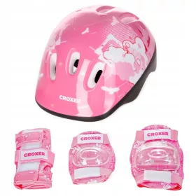 Set zaščitnikov in čelade Croxer Fiber Pink S