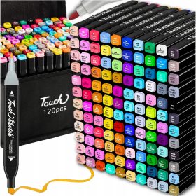 Dvostranski alkoholni markerji v kovčku 120 + stojalo