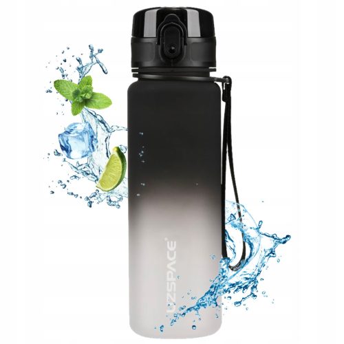 Bidona za šport z vodo 500ml Tritan Motivacijska Črno-Bela