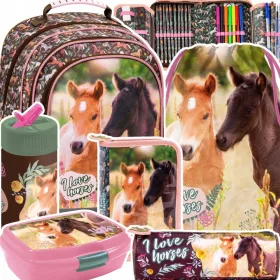 Plecak za šolo I Love Horses KONJI 6-delni komplet