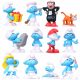 12x FIGURICE SMRKCI DARILNI SET GARGAMEL KLIKER za kolačke