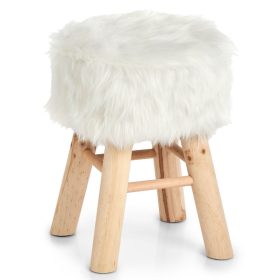 Futrovani tabure Zeller za otroke, bel 39 cm