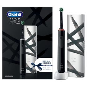   Električna zobna ščetka ORAL-B Pro 3 3500 Črna + Potovalna torbica DESIGN EDITION