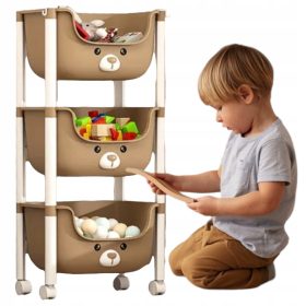 Plastični regal za igrače na kolesih s predali