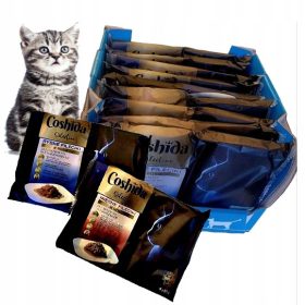   Košarica mokre hrane za macke Coshida z mešanico 4 okusov 40 vreck