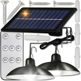 SOLARNA SVETILKA 2x LED VISEČA ZUNANJA VRTNA LAMPA