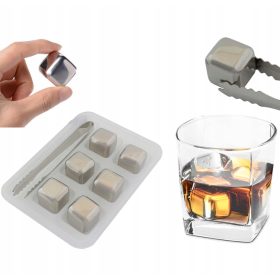   Hladilne kocke iz nerjavečega jekla za whisky in druge pijače x6