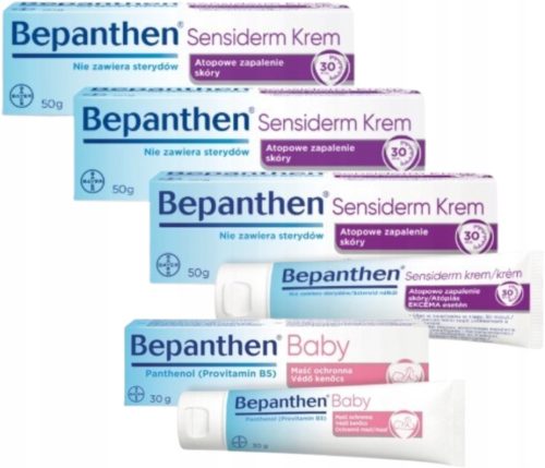 3x Bepanthen Sensiderm Krema 50g + GRATIS Bepanthen Baby 30g - Učinkovito Pomirja Kožo