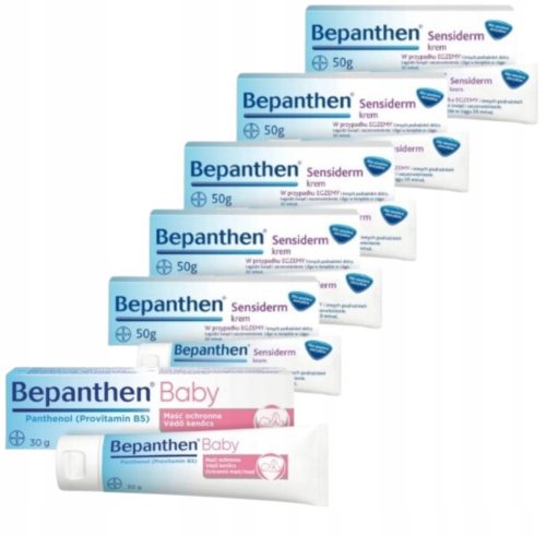 Bepanthen Sensiderm krema za občutljivo kožo, 5x50g + GRATIS Bepanthen Baby 30g