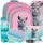 Starpak večprekatni šolski nahrbtnik Shades of blue, Shades of pink, Shades of green, Multicolor 23 l + 4 ostali izdelki