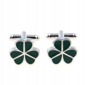 Manšetni gumbi KONIČEK Srebrno-Zeleni