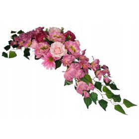   Nagrobni okras v beli barvi za pokopališče, ročno izdelan šopek s visokokakovostnimi umetnimi cvetovi v betonski posodi