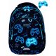 Večpredalni šolski nahrbtnik Head Game Pads za fante od 4. do 8. razreda neon modre barve s tremi prekatmi