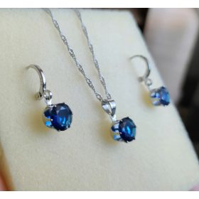 Nakit Granatna Moč 925 Srebro, Uhani + Verižica