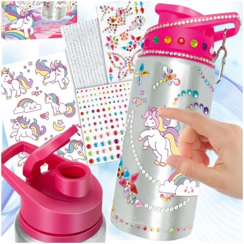 Unikatna Steklenička za Vodo za Deklice DIY Naredi Sam Unicorn Diamanti